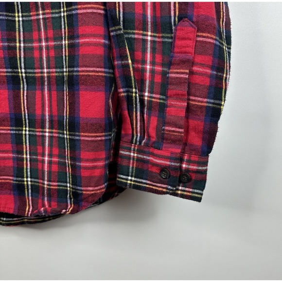 LL‎ Bean Shirt Mens Small Regular Red Plaid Cotton Traditional Fit Button Up VGC - Picture 3 of 8